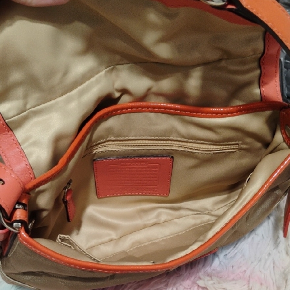 SALE! Auth Coach Vintage Tan/Orange Shoulder Bag & Matching Wallet Set - Picture 9 of 13